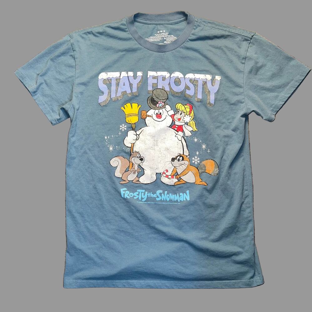 Frosty the Snowman "Stay Frosty" Vintage Distressed Graphic Tee – Size Medium